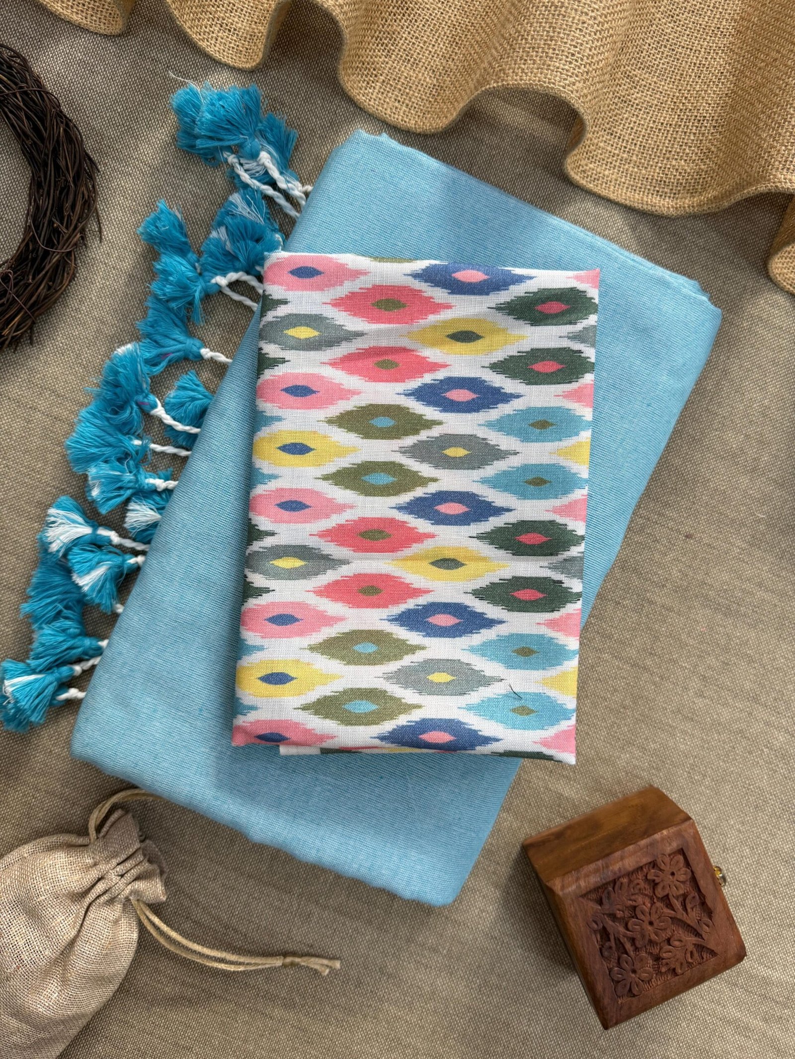 Vivanka Digital Charm – Silk & Cotton Yarn Saree