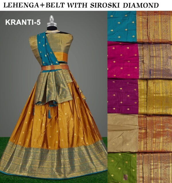 Lehenga with belt with siroski diamond